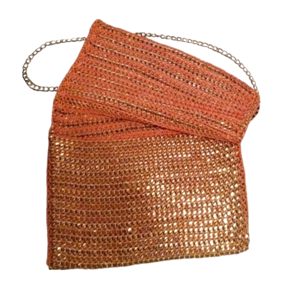 Clutch Chain and Cord Woven Crossbody Gold Tone - Picture 3 of 16